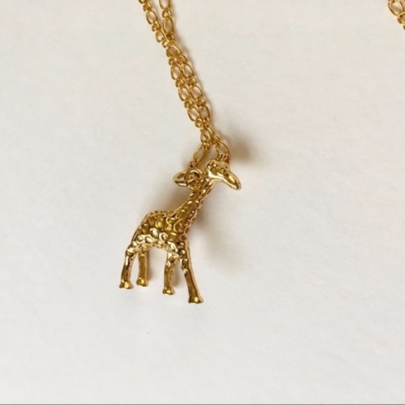 Jcrew adorable giraffe gold pleated long necklace - Picture 6 of 7